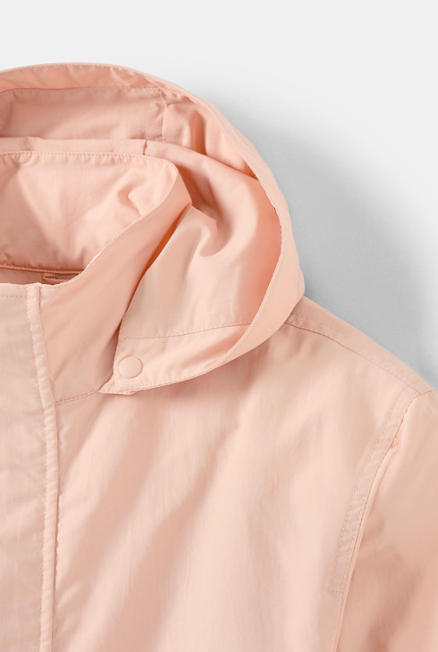 Parka à capuche rose fille