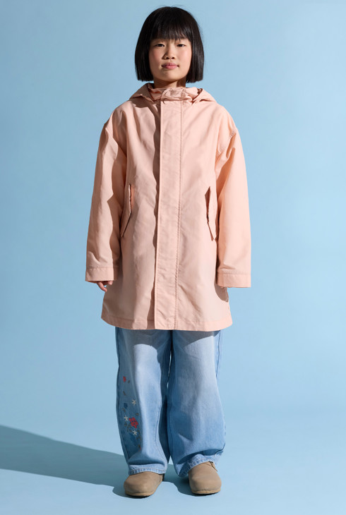 Parka à capuche rose fille 1