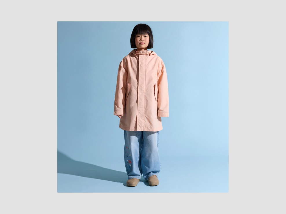 Parka à capuche rose fille 1
