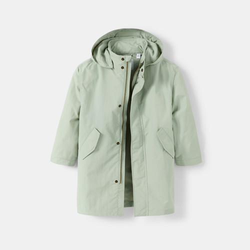 Parka À Capuche Vert Fille - Gris Écume - 10A - OKAIDI