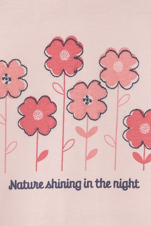 Tutina pigiama rosa con motivo a fiori neonata 2