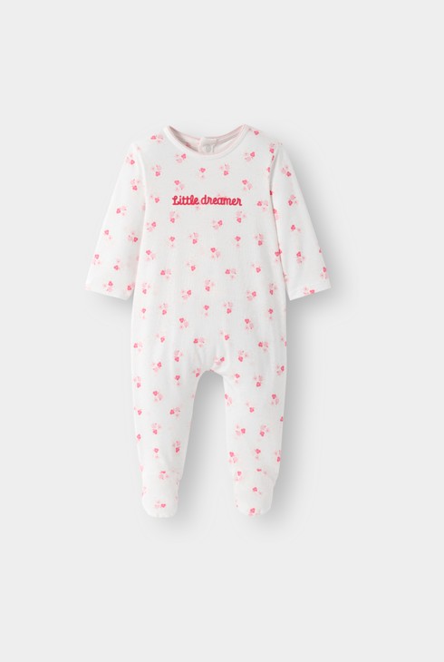 Dors-bien fleuri blanc bébé fille 1