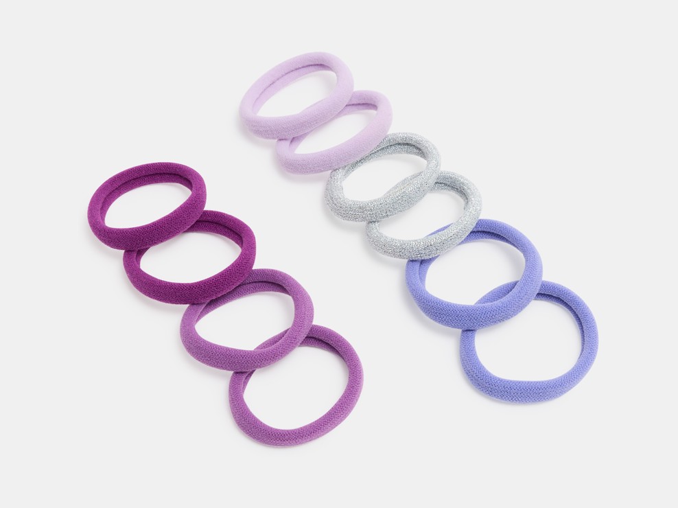 Paarse haarelastiekjes van schuimstof voor meisjes (set van 10) 1