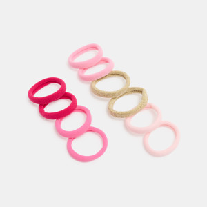 Elastiques mousse à cheveux rose fille (lot de 10)