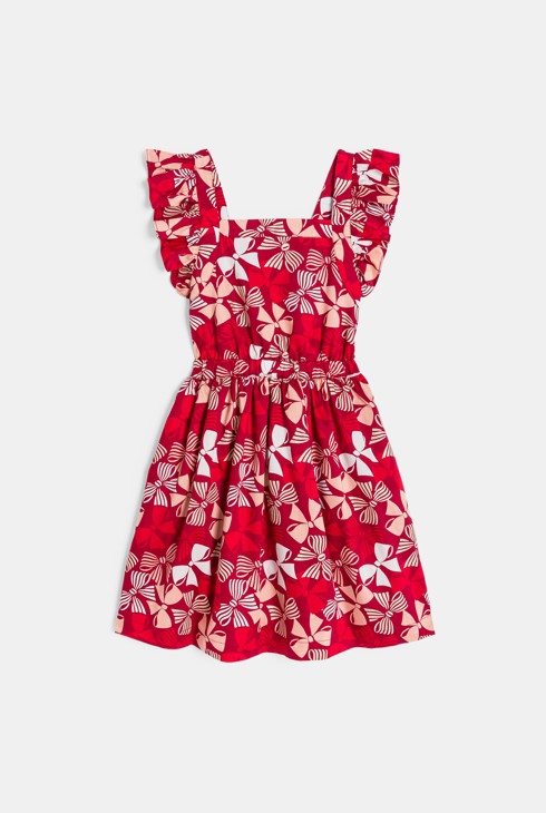 Rotes Kleid mit Schleifenmuster für Mädchen 2