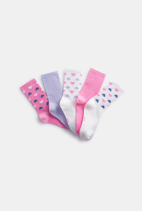 Set mit rosa Socken mit Herzmotiv für Mädchen 1