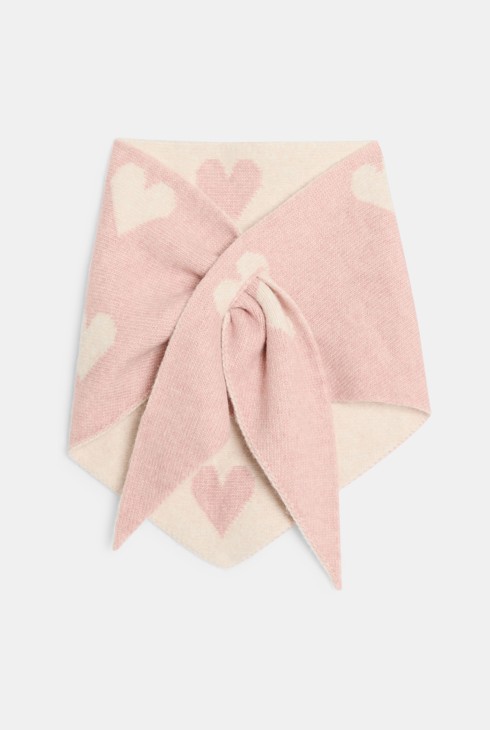 Sciarpa rosa con motivo a cuori bambina 1