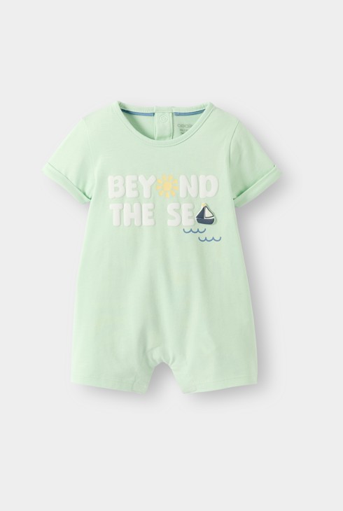 Baby boy's green playsuit 1