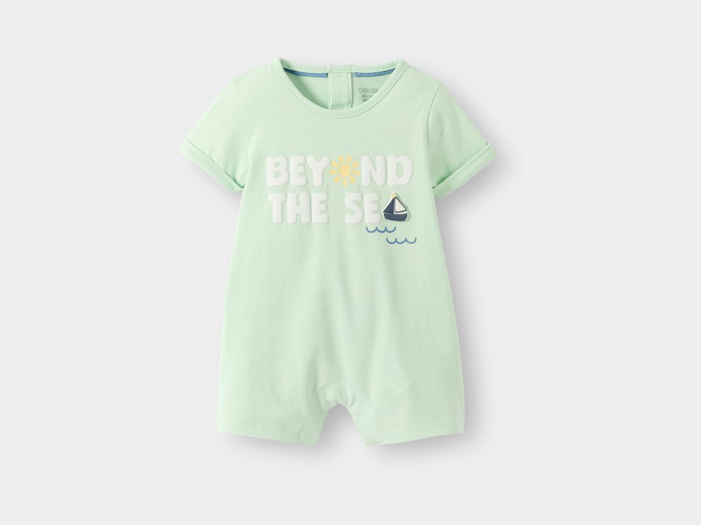 Combi courte vert bébé garçon 1