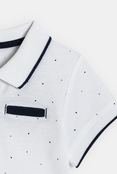 Polo de malla de punts blanc bebè nen 2