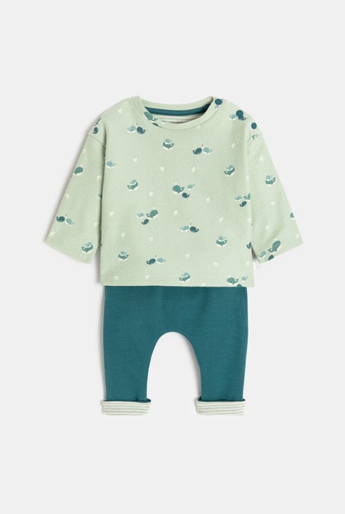 Zeleni komplet s printom za dječake. 1