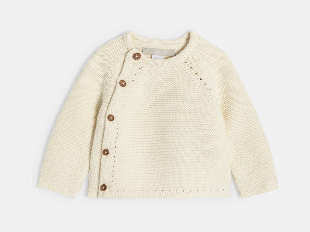 Ecru gebreide trui en broek voor baby's 2