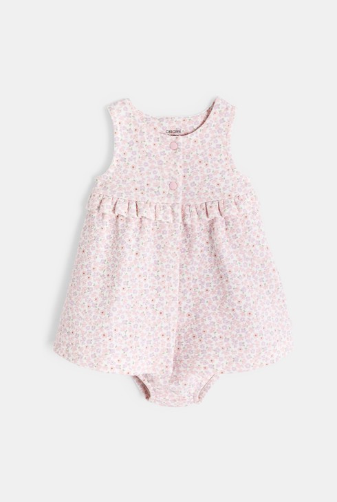 Rosa Kleid mit floralem Print für kleine Mädchen 1