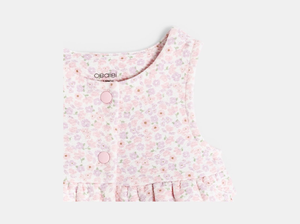 Vestido estampado floral rosa bebé niña 2
