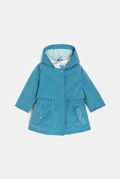 3-in-1-Parka mit Kapuze in Blau für kleine Mädchen 1