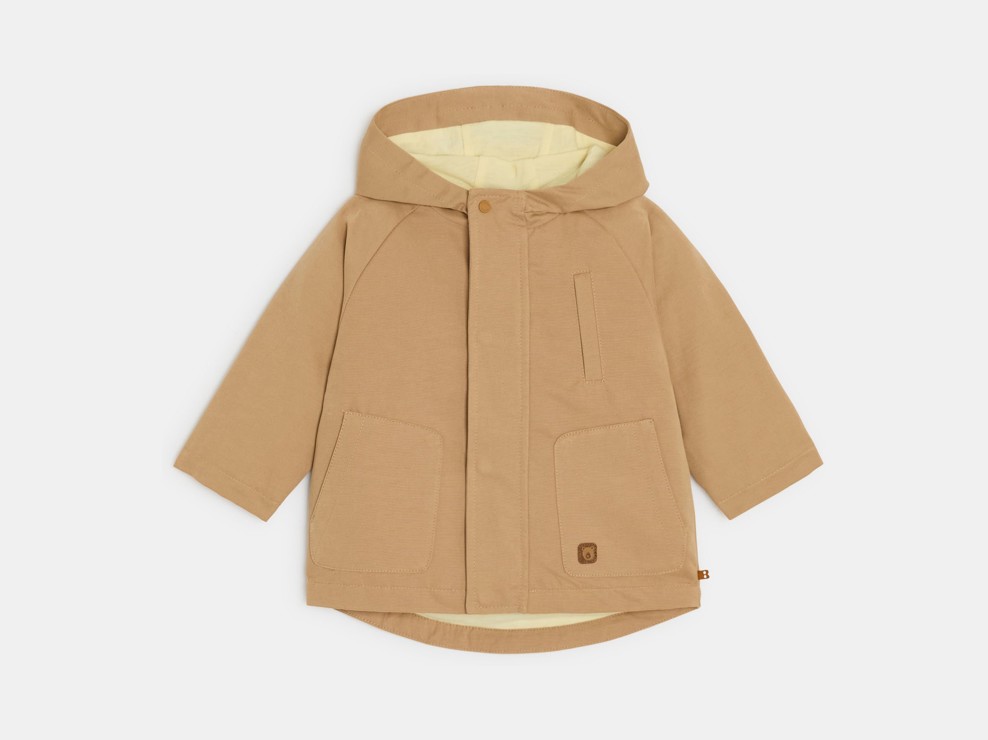 Parka 3 in 1 con cappuccio marrone neonato 2