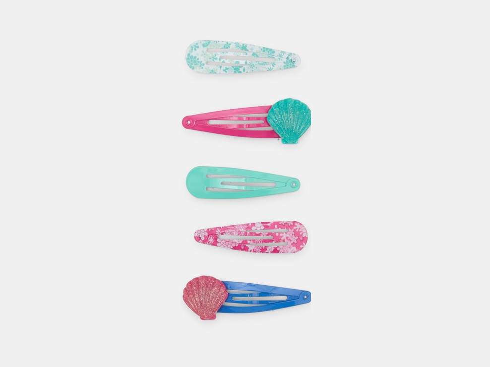 Barrettes à cheveux coquillage multicolore fille 1