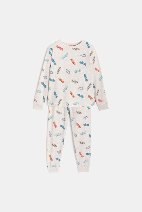 Pyjama Jersey Skateboard grau Jungen 1