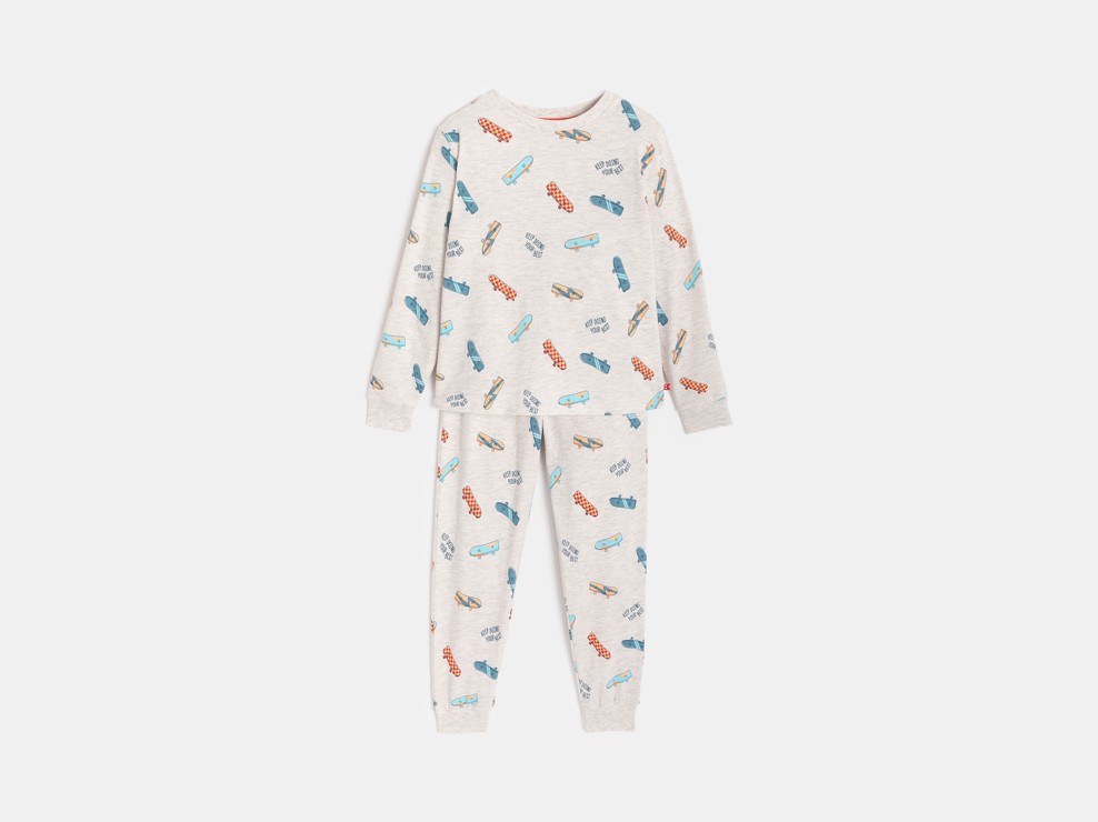 Pyjama Jersey Skateboard grau Jungen 1
