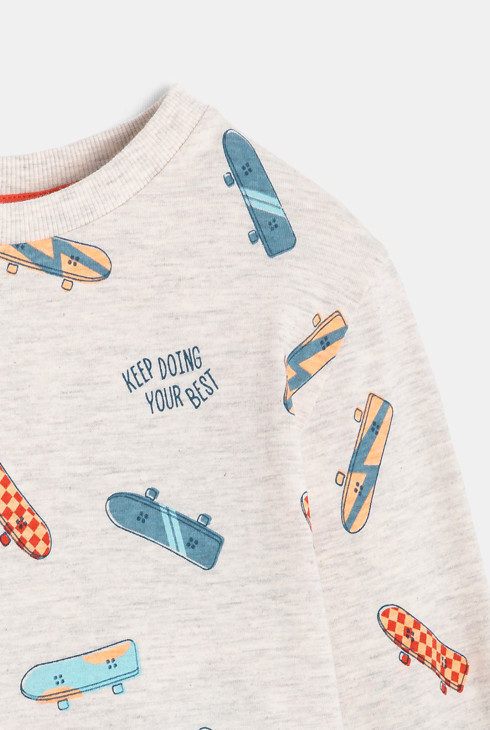 Pyjama Jersey Skateboard grau Jungen 2