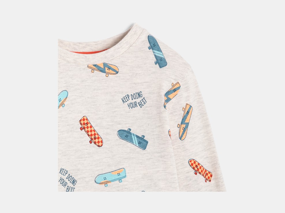 Pyjama Jersey Skateboard grau Jungen 2