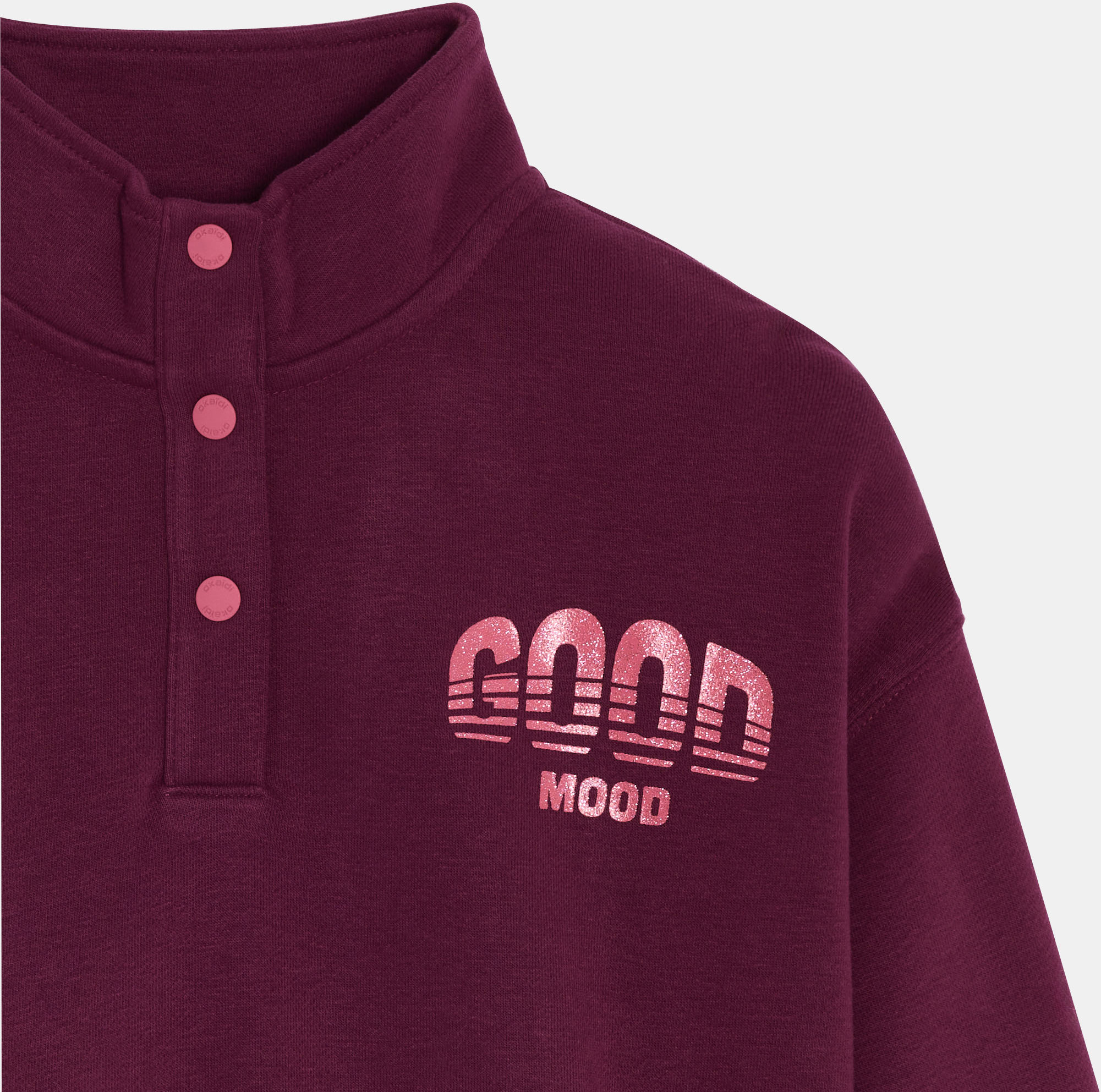 Sweat col montant bordeaux fille 2