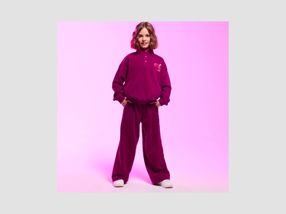 Sweat col montant bordeaux fille 1