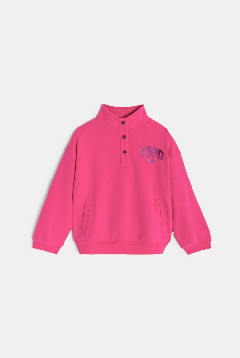 Sweatshirt mit Stehkragen in Rosa für Mädchen 2