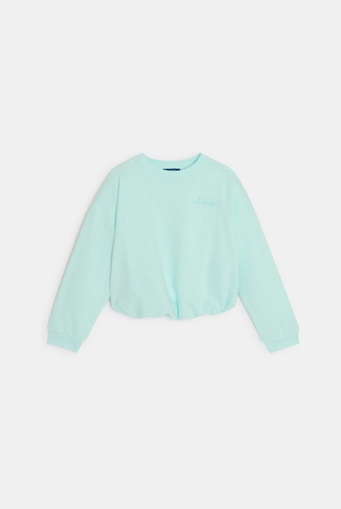 Zeleni pulover od upijajuće tkanine sa stegnutim donjim dijelom za djevojčice 1