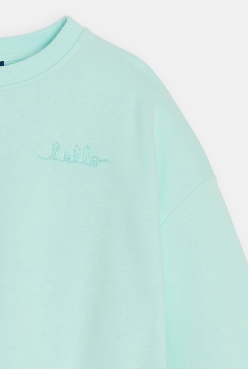 Zeleni pulover od upijajuće tkanine sa stegnutim donjim dijelom za djevojčice 2