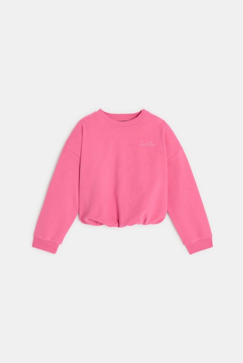 Ružičasti pulover od upijajuće tkanine sa stegnutim donjim dijelom za djevojčice 2