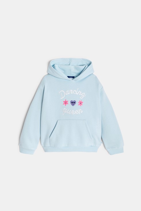 Hoodie bestickt blau Mädchen 1