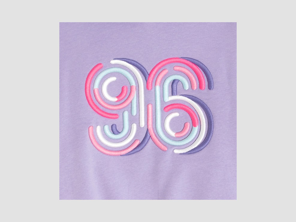 Sweat à capuche brodé mauve fille 2