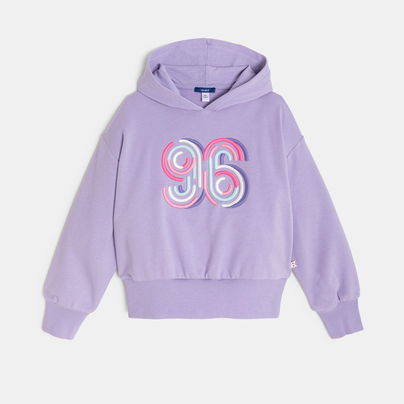 Hoodie bestickt blasslila Mädchen