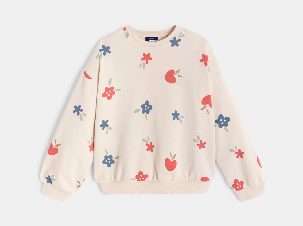 Dessuadora blanca estampat floral nena 2
