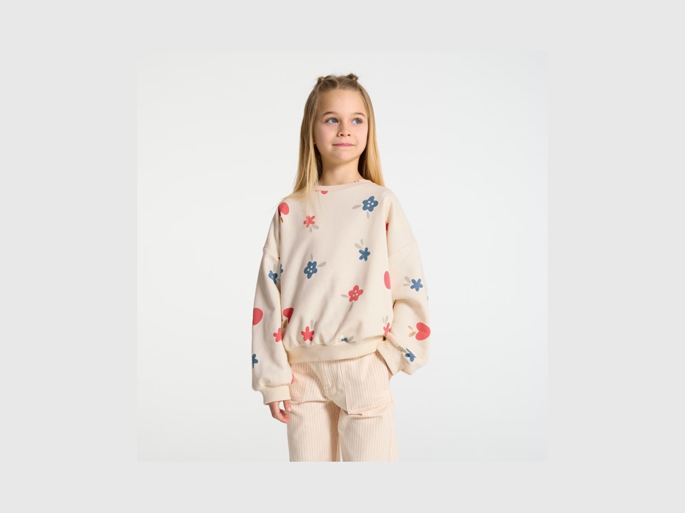 Dessuadora blanca estampat floral nena 1