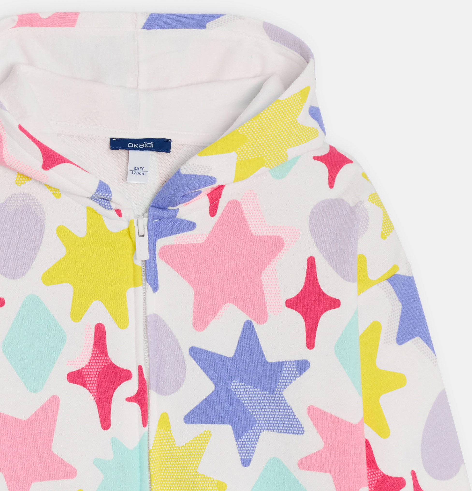 Sweatshirt Reißverschluss Kapuze Sterne mehrfarbig Mädchen 2