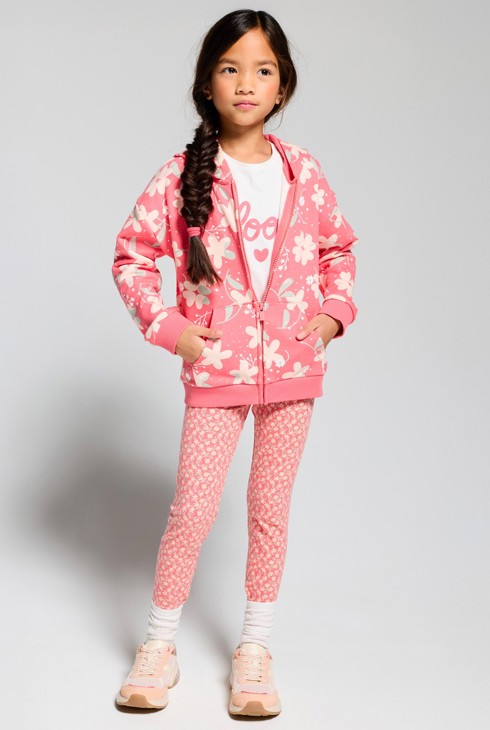 Hoodie Blumenmuster mehrfarbig Mädchen 1