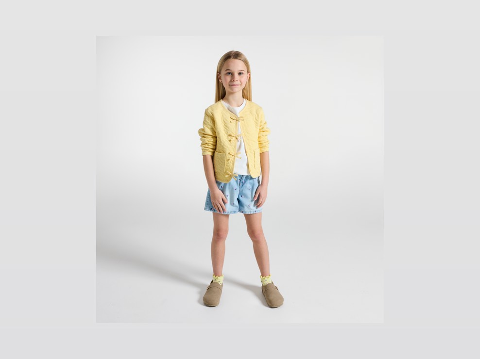 Veste matelassée jaune fille 1