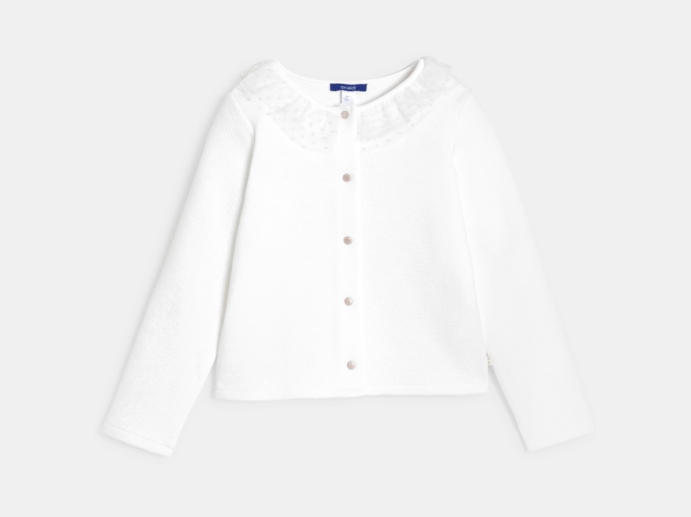 Bijeli pulover s volanom za djevojčice 1