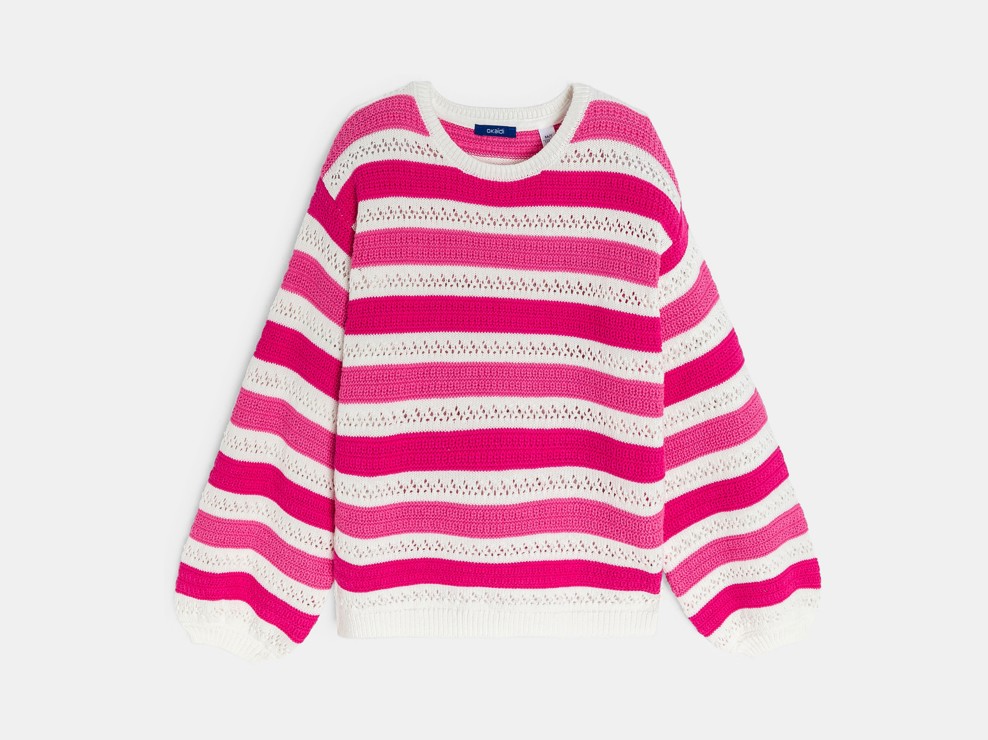 Pullover rosa gestreift Mädchen 2