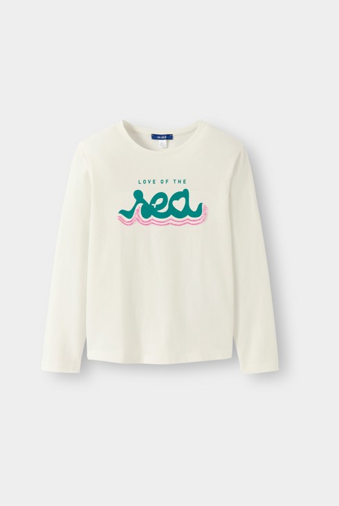 T-shirt manches longues blanc fille