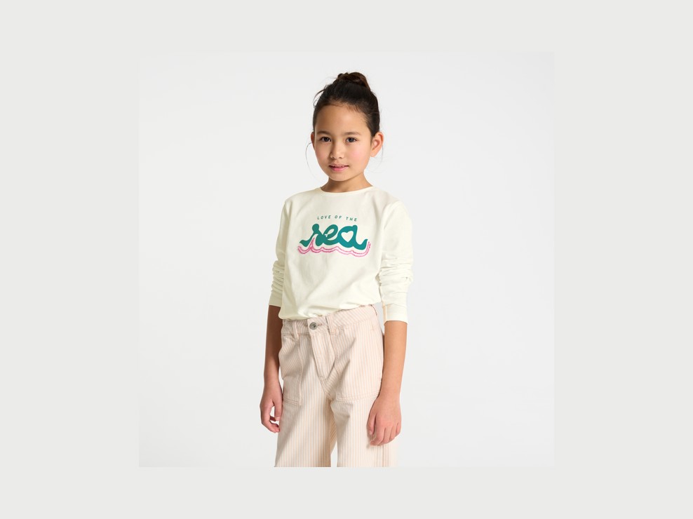 Bijela majica dugih rukava za djevojčice 1