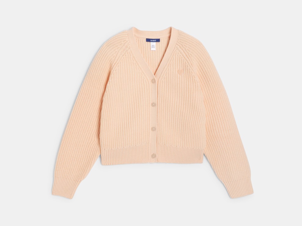 Cardigan en maille orange Fille 2