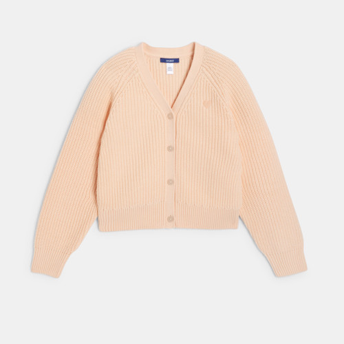 Cardigan En Maille Orange Fille - Rose Litchi - 5A - OKAIDI