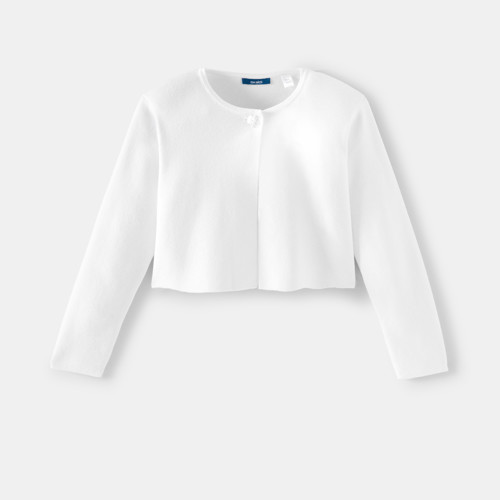Boléro Maille Tricot Blanc Fille - Blanc - 6A - OKAIDI