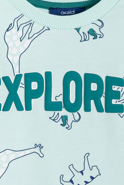 Grüner Pyjama mit Tiermotiv für Jungen 2