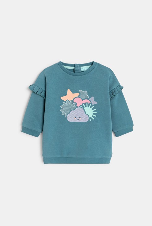 Ensemble Sweatshirt und Leggings in Blau für kleine Mädchen 2