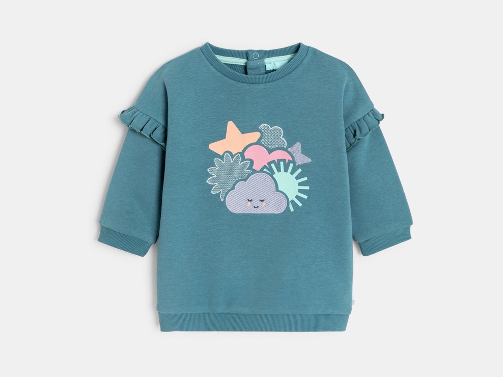 Ensemble Sweatshirt und Leggings in Blau für kleine Mädchen 2