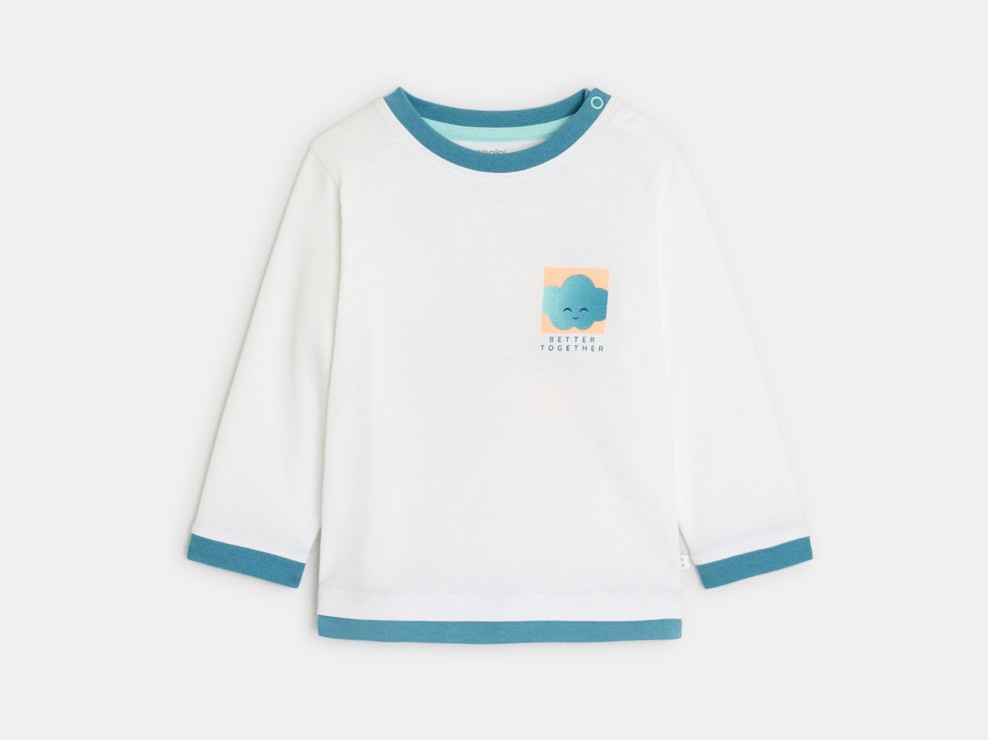 T-Shirt Wolke weiß Kleinkind Junge 1